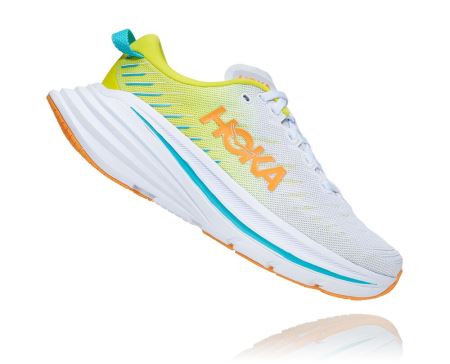 Hoka One One Bondi X Dama - Adidasi Alergare Stabili Albi / Roz | RO-X3O61m5